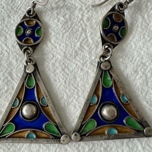 Hand painted Marrakesh alpaca earrings